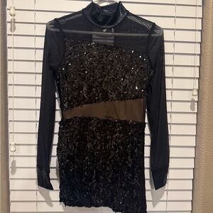 Elegant Black Sequin Dance Costume